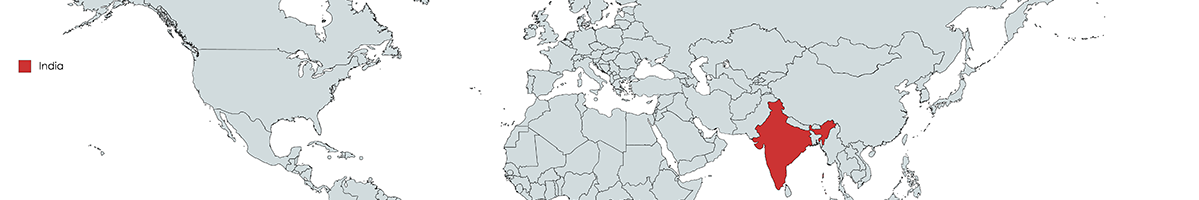 a World Map with India highlighted