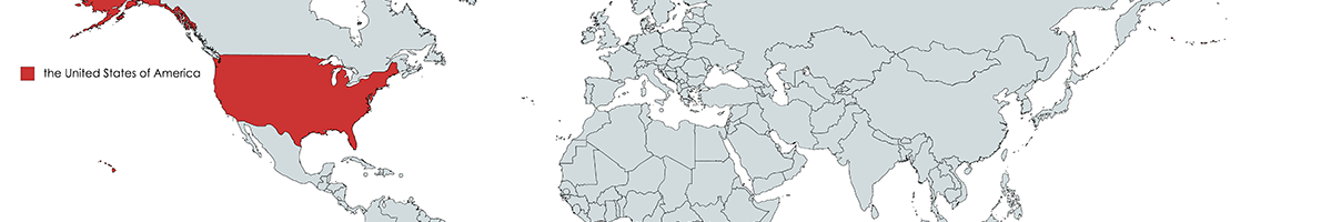 a World Map with the United States highlighted
